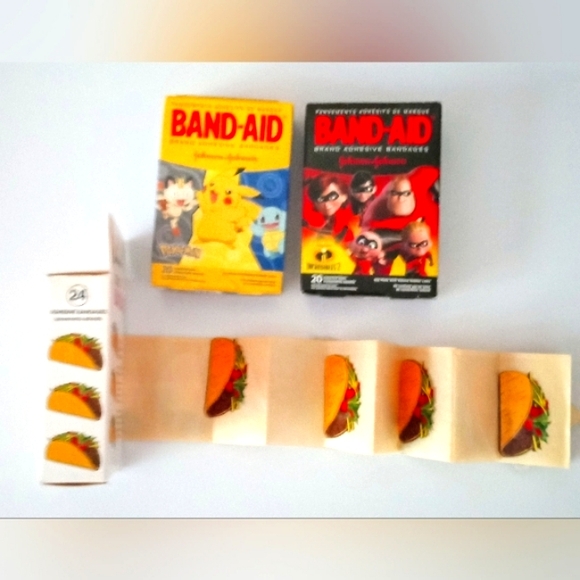 Pokemon & Incredibles-2, Band-Aid   Bandages 20 ct ea + 22 ct Taco Bandages - Picture 7 of 12